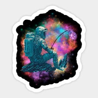 Astronaut Fishing In Space Sticker